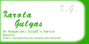 karola gulyas business card